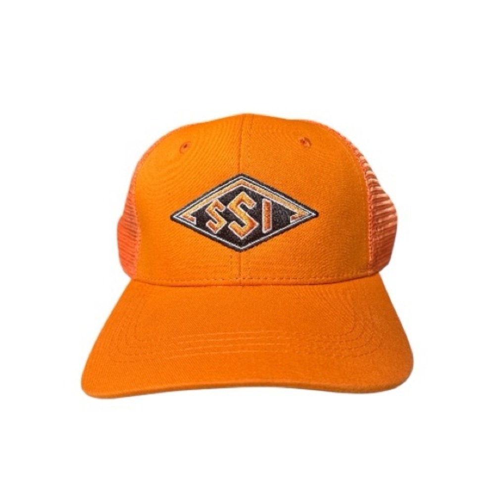 SSI Orange Trucker Hat Mesh Back Adjustable Snapback New